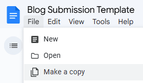 Where to copy a Google Doc