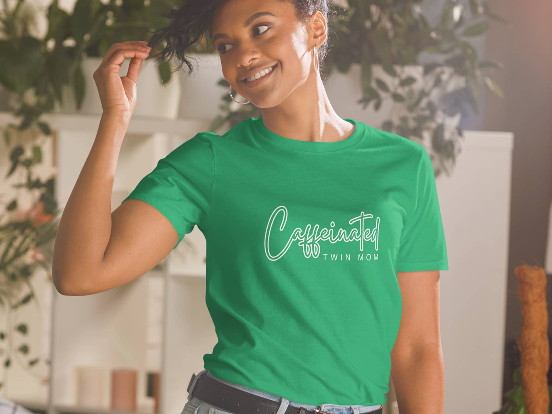 Caffeinated twin mom shirt - Image 3