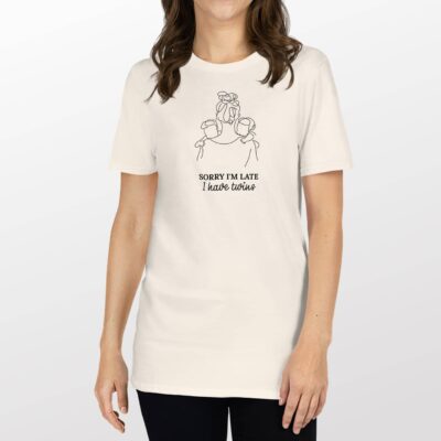 minimalist twin mom shirt natural
