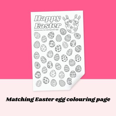 Matching easter egg colouring page