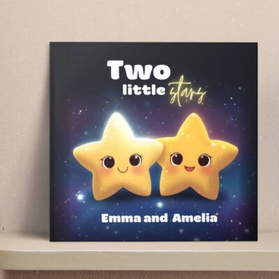 Two Little Stars Personalized Twins Book
